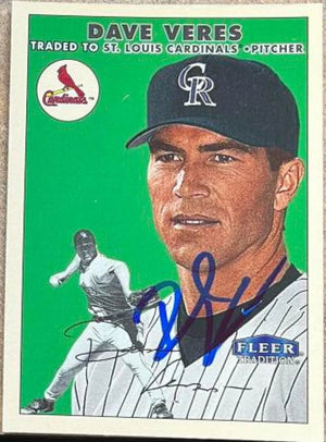 Dave Veres Signed 2000 Fleer Tradition Glossy Baseball Card - St Louis Cardinals