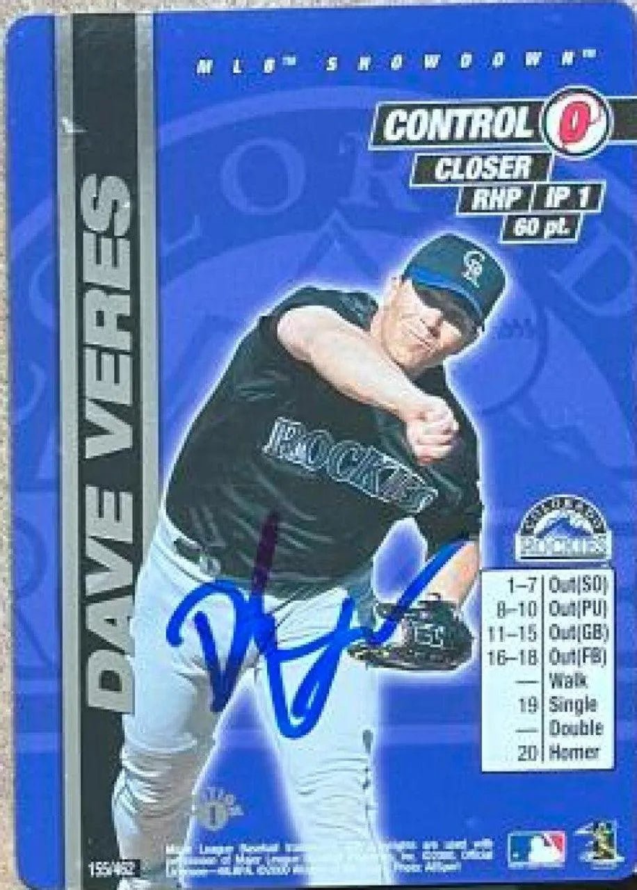Dave Veres Signed 2000 MLB Showdown 1st Edition Baseball Card - Colorado Rockies