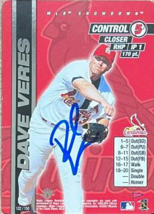 Dave Veres Signed 2000 MLB Showdown Pennant Run 1st Edition Baseball Card - St Louis Cardinals