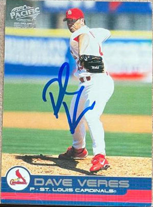 Dave Veres Signed 2001 Pacific Baseball Card - St Louis Cardinals - PastPros