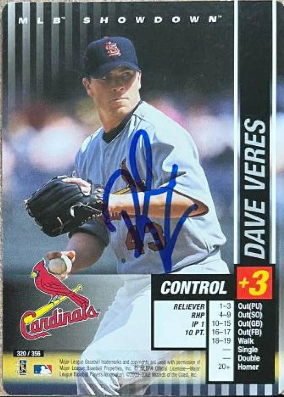 Dave Veres Signed 2002 MLB Showdown Baseball Card - St Louis Cardinals