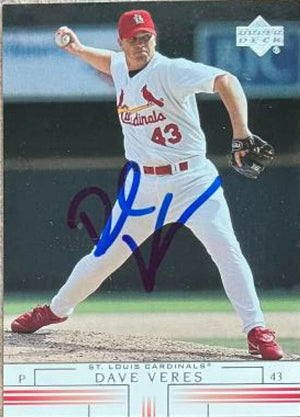 Dave Veres Signed 2002 Upper Deck Baseball Card - St Louis Cardinals
