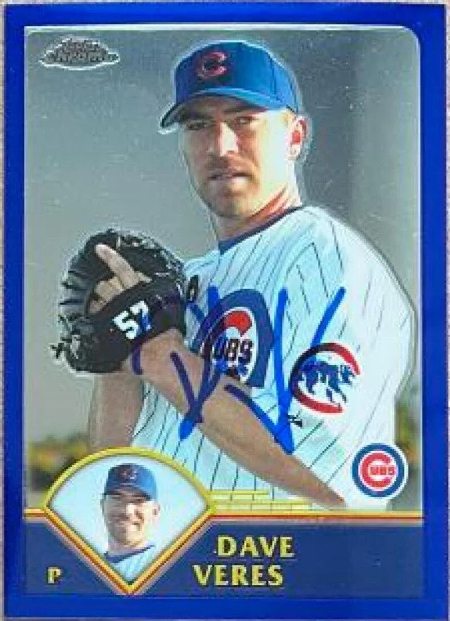 Dave Veres Signed 2003 Topps Chrome Baseball Card - Chicago Cubs