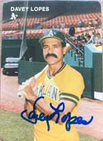 Davey Lopes Signed 1984 Mother's Cookies Baseball Card - Oakland A's