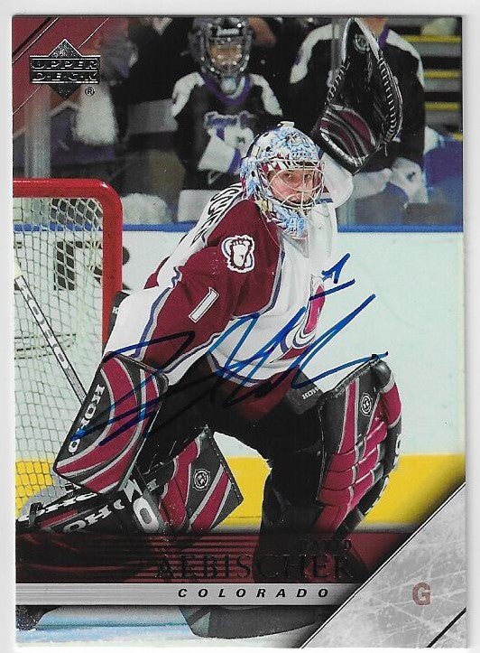 David Aebischer Signed 2005-06 Upper Deck Hockey Card - Colorado Avalanche