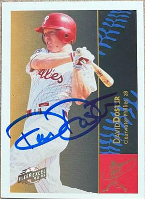 David Doster Signed 1994-95 Fleer Excel Baseball Card - Clearwater Phillies - PastPros