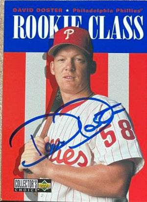 David Doster Signed 1996 Collector's Choice Baseball Card - Philadelphia Phillies - PastPros