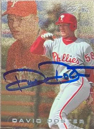 David Doster Signed 1996 Flair (Gold) Baseball Card - Philadelphia Phillies