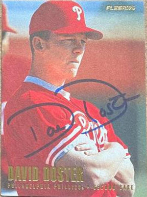 David Doster Signed 1996 Fleer Update Baseball Card - Philadelphia Phillies - PastPros