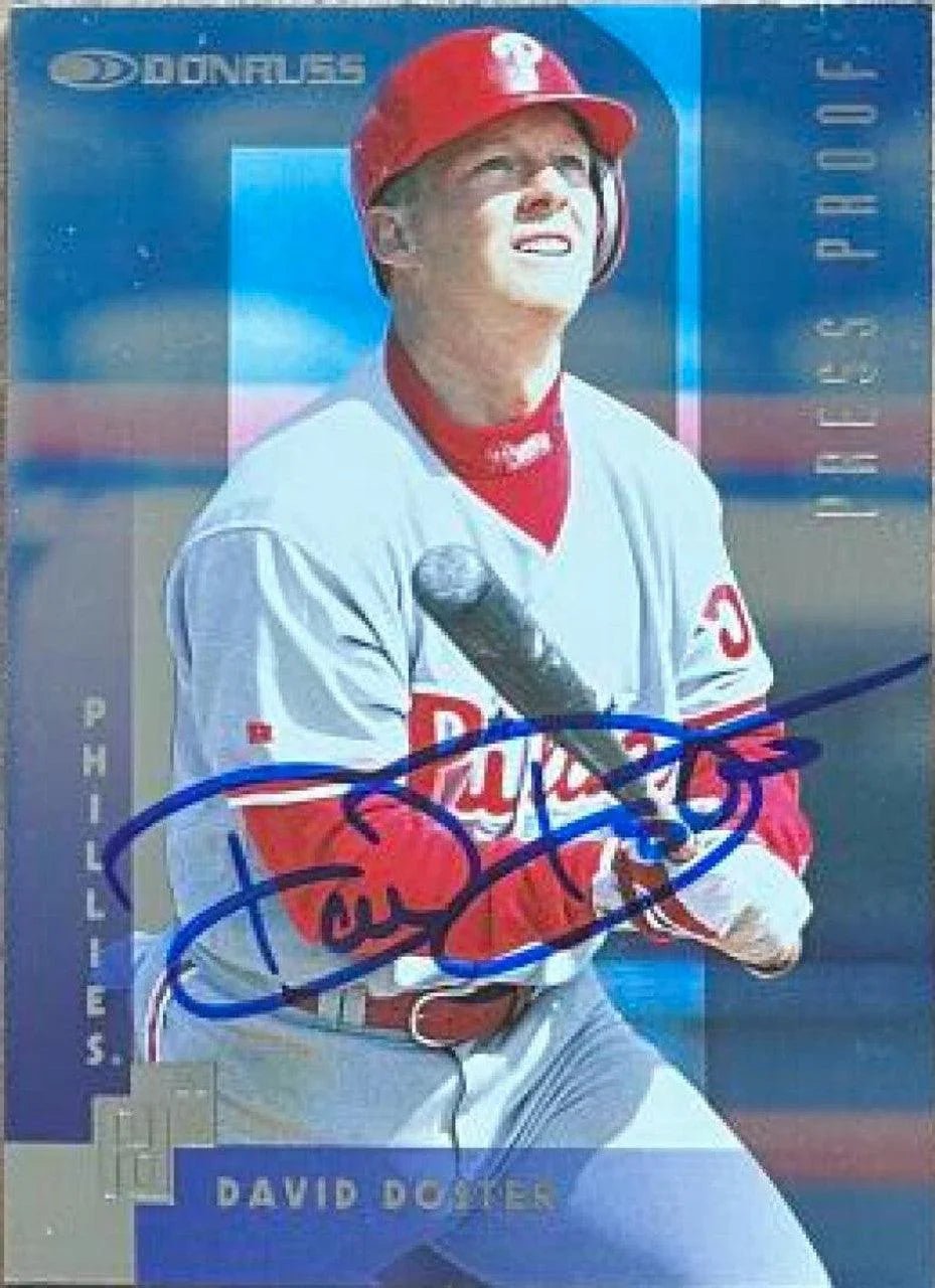 David Doster Signed 1997 Donruss Press Proofs Silver Baseball Card - Philadelphia Phillies