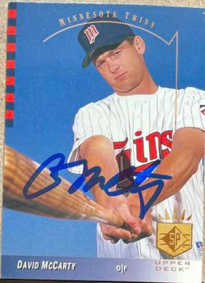 David McCarty Signed 1993 SP Baseball Card - Minnesota Twins - PastPros
