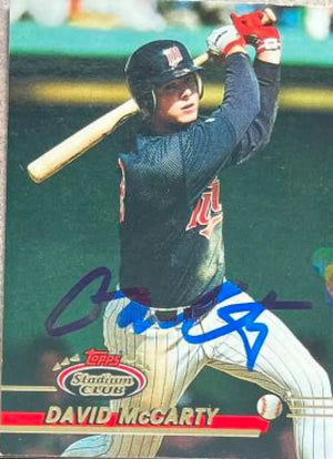 David McCarty Signed 1993 Stadium Club Baseball Card - Minnesota Twins - PastPros