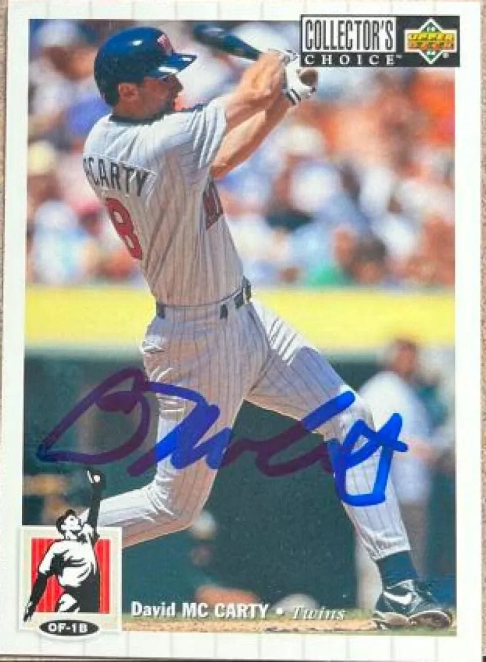 David McCarty Signed 1994 Collector's Choice Baseball Card - Minnesota Twins - PastPros