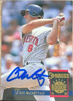 David McCarty Signed 1994 Donruss Baseball Card - Minnesota Twins - PastPros