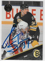 David Shaw Signed 1993 - 94 Leaf Hockey Card - Boston Bruins - PastPros