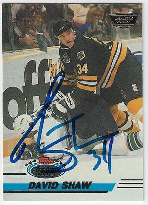 David Shaw Signed 1993 - 94 Stadium Club Members Only Hockey Card - Boston Bruins - PastPros