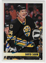 David Shaw Signed 1994 - 95 O - Pee - Chee Premier Hockey Card - Boston Bruins - PastPros
