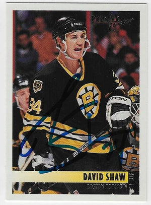 David Shaw Signed 1994 - 95 O - Pee - Chee Premier Hockey Card - Boston Bruins - PastPros