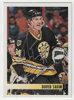 David Shaw Signed 1994 - 95 O - Pee - Chee Premier Hockey Card - Boston Bruins (silver sig) - PastPros