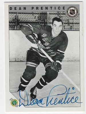 Dean Prentice Signed 1991 - 92 Ultimate Original Six Hockey Card - New York Rangers - PastPros