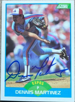 Dennis Martinez Signed 1989 Score Baseball Card - Montreal Expos - PastPros