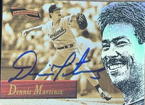 Dennis Martinez Signed 1996 Pinnacle Aficionado Baseball Card - Cleveland Indians #39