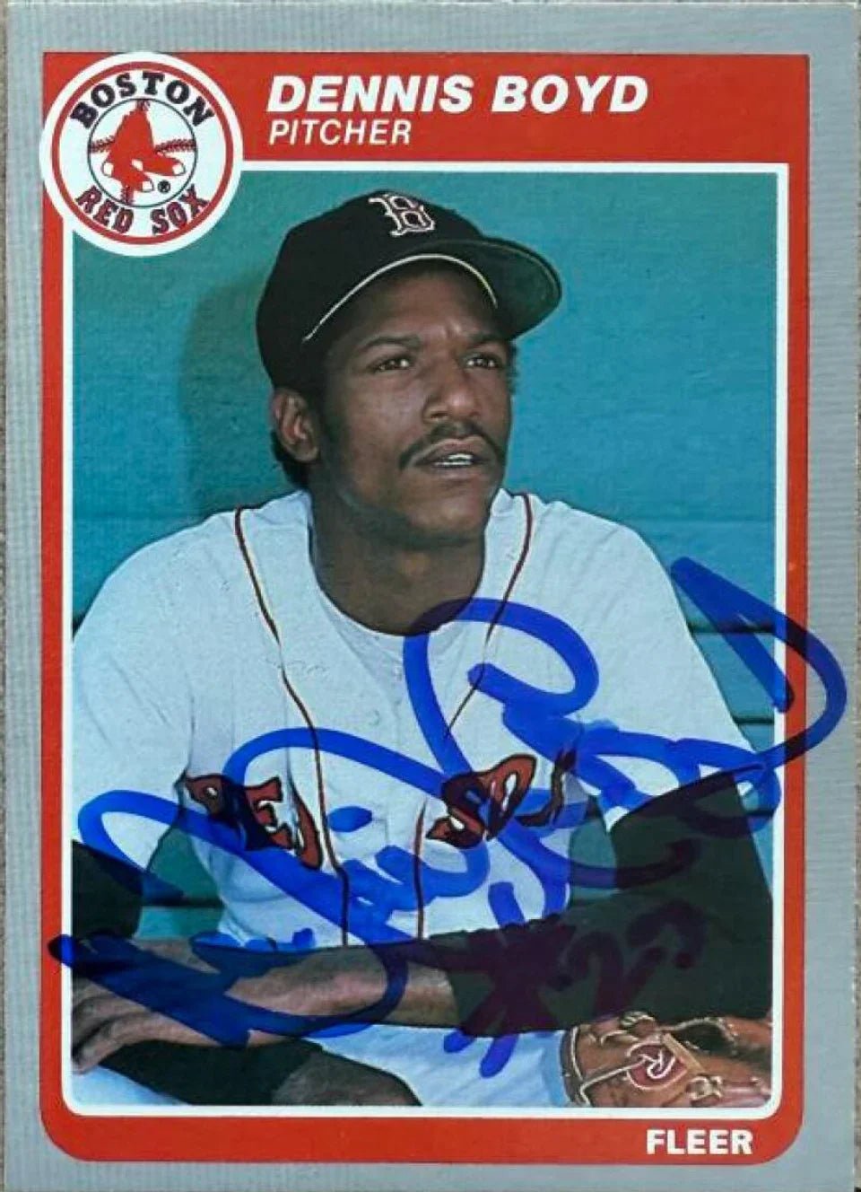 Dennis 'Oil Can' Boyd Signed 1985 Fleer Baseball Card - Boston Red Sox