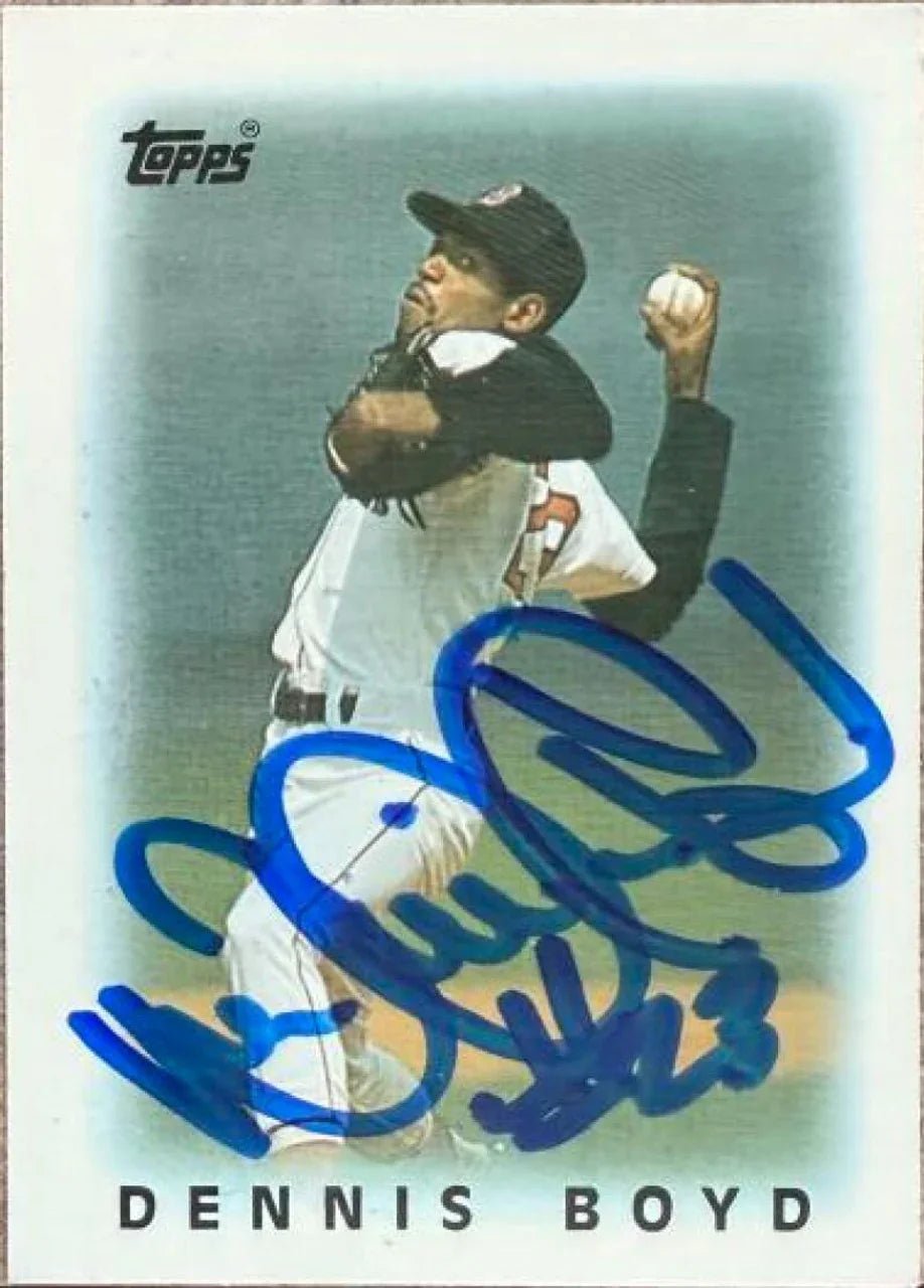 Dennis 'Oil Can' Boyd Signed 1986 Topps Major League Leader Mini Baseball Card - Boston Red Sox