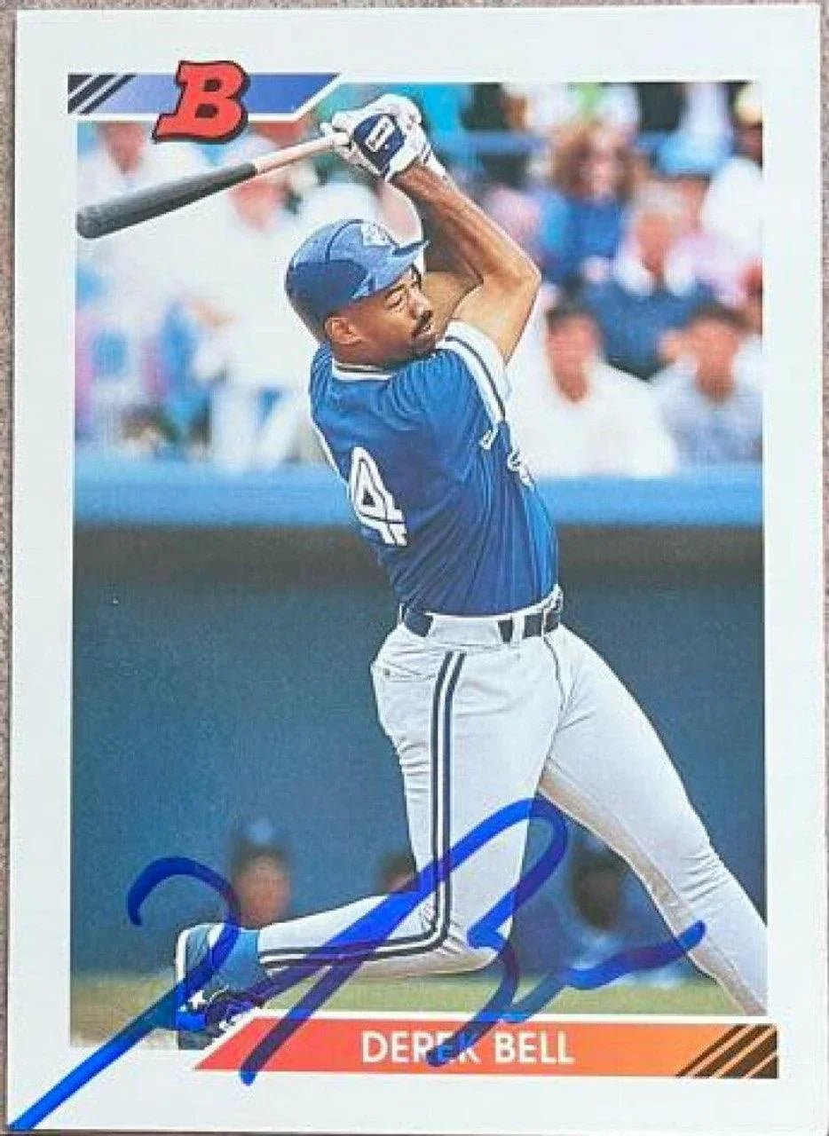 Derek Bell Signed 1992 Bowman Baseball Card - Toronto Blue Jays