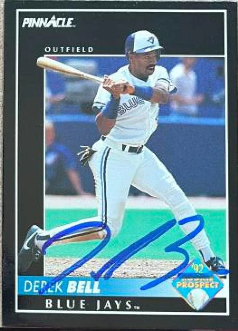 Derek Bell Signed 1992 Pinnacle Baseball Card - Toronto Blue Jays