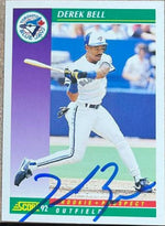 Derek Bell Signed 1992 Score Baseball Card - Toronto Blue Jays