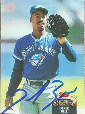 Derek Bell Signed 1992 Stadium Club Baseball Card - Toronto Blue Jays - PastPros