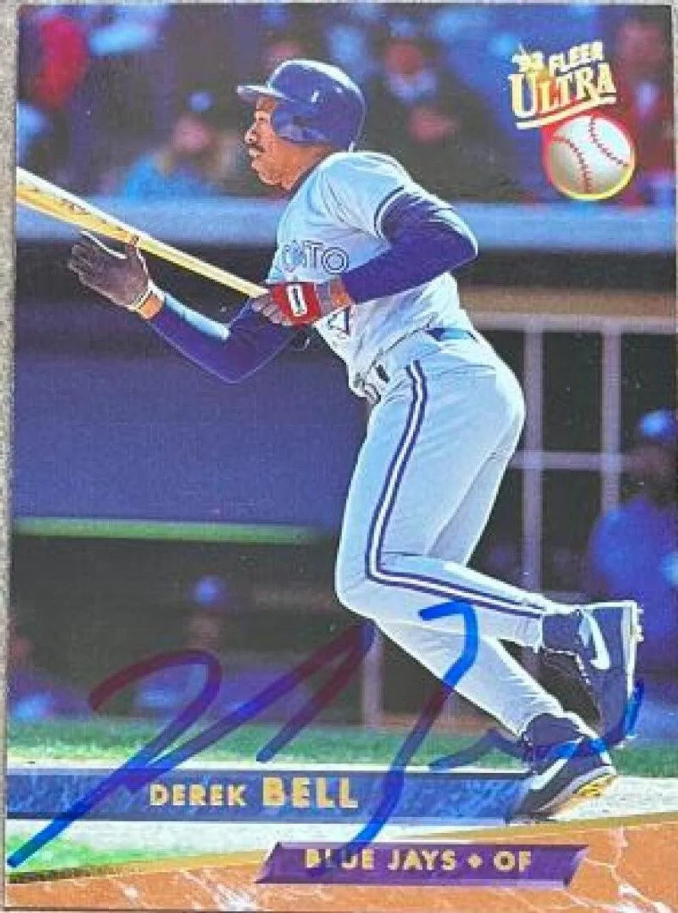 Derek Bell Signed 1993 Fleer Ultra Baseball Card - Toronto Blue Jays