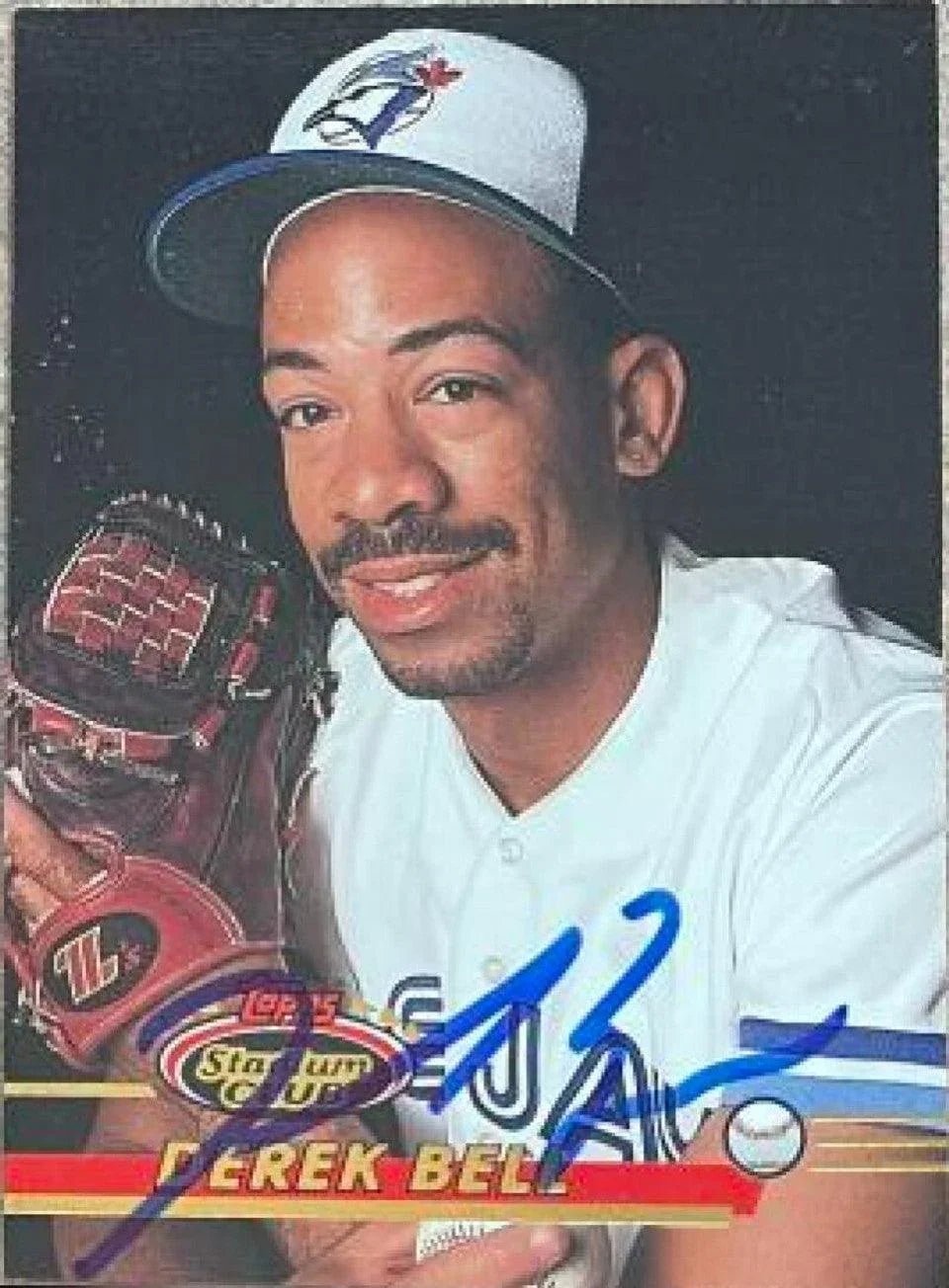 Derek Bell Signed 1993 Stadium Club Baseball Card - Toronto Blue Jays