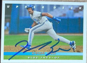 Derek Bell Signed 1993 Upper Deck Baseball Card - Toronto Blue Jays