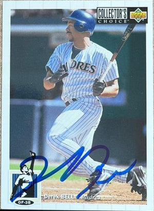 Derek Bell Signed 1994 Collector's Choice Baseball Card - San Diego Padres - PastPros
