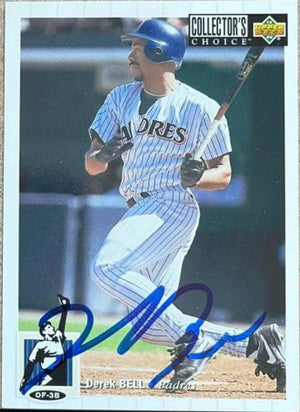 Derek Bell Signed 1994 Collector's Choice Baseball Card - San Diego Padres