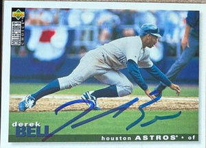 Derek Bell Signed 1995 Collector's Choice Baseball Card - Houston Astros - PastPros