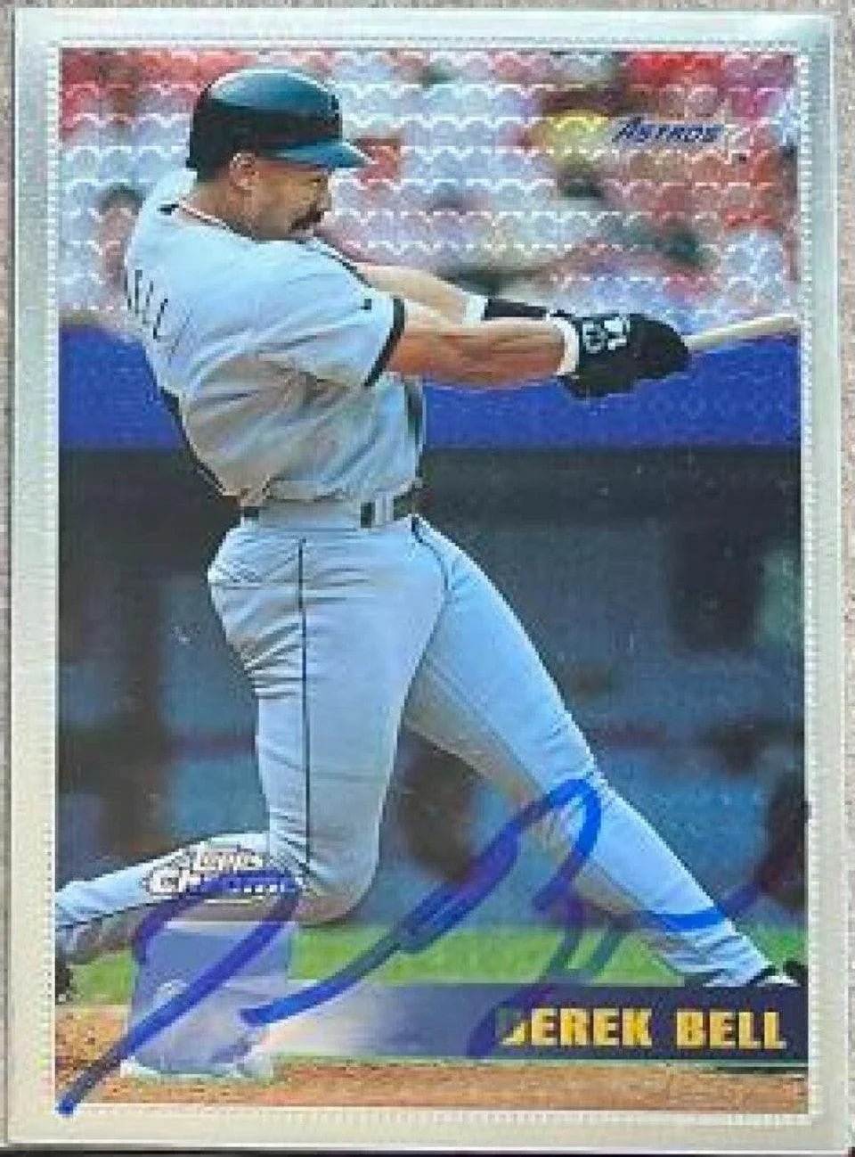Derek Bell Signed 1996 Topps Chrome Baseball Card - Houston Astros