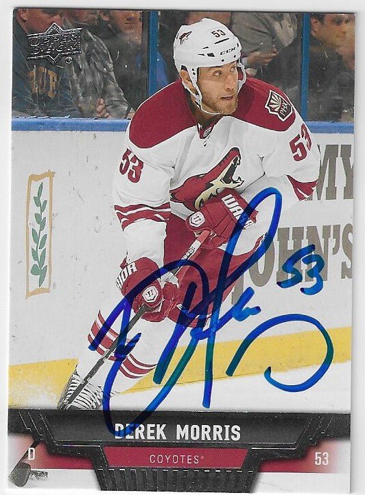 Derek Morris Signed 2013 - 14 Upper Deck Hockey Card - Phoenix Coyotes - PastPros