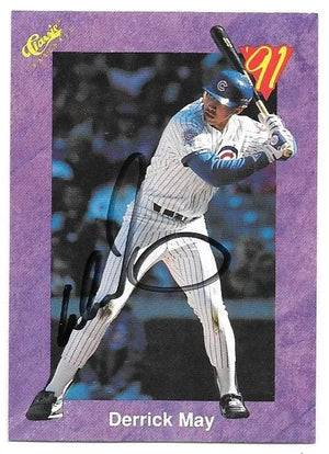 Derrick May Signed 1991 Classic Baseball Card - Chicago Cubs