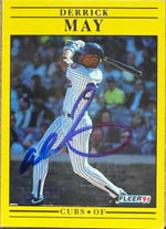Derrick May Signed 1991 Fleer Baseball Card - Chicago Cubs