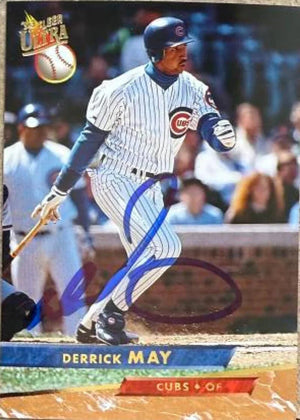 Derrick May Signed 1993 Fleer Ultra Baseball Card - Chicago Cubs