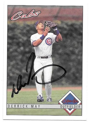 Derrick May Signed 1993 O-Pee-Chee Baseball Card - Chicago Cubs