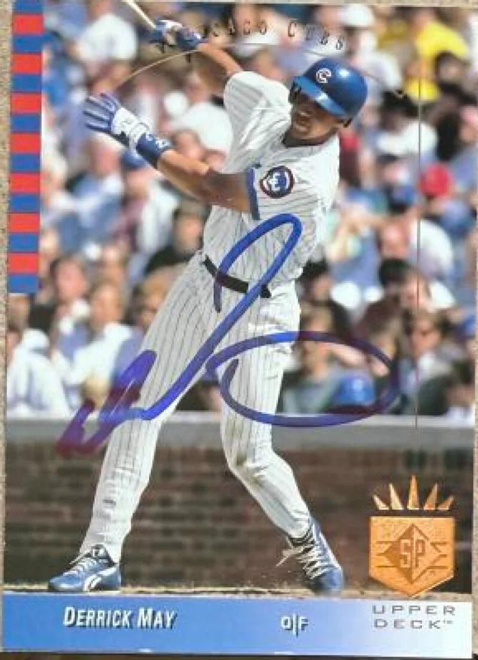 Derrick May Signed 1993 SP Baseball Card - Chicago Cubs