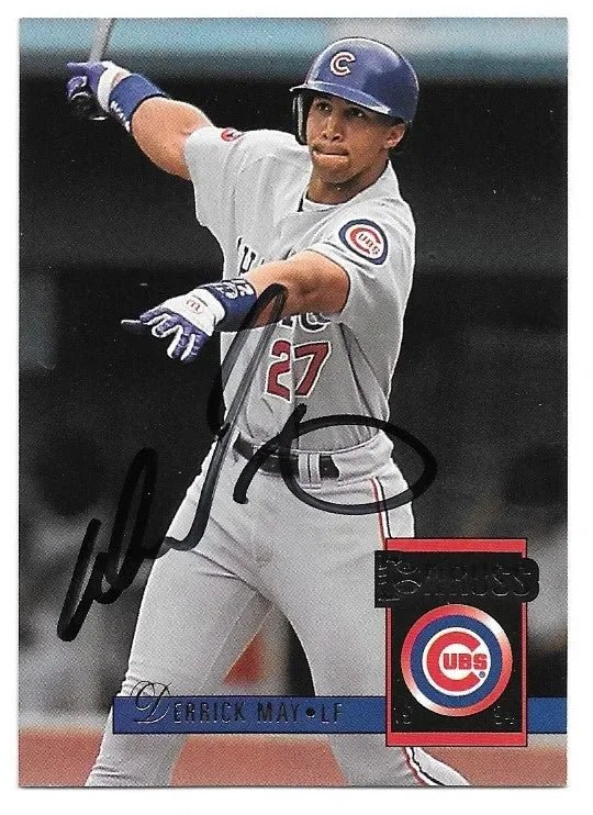Derrick May Signed 1994 Donruss Baseball Card - Chicago Cubs