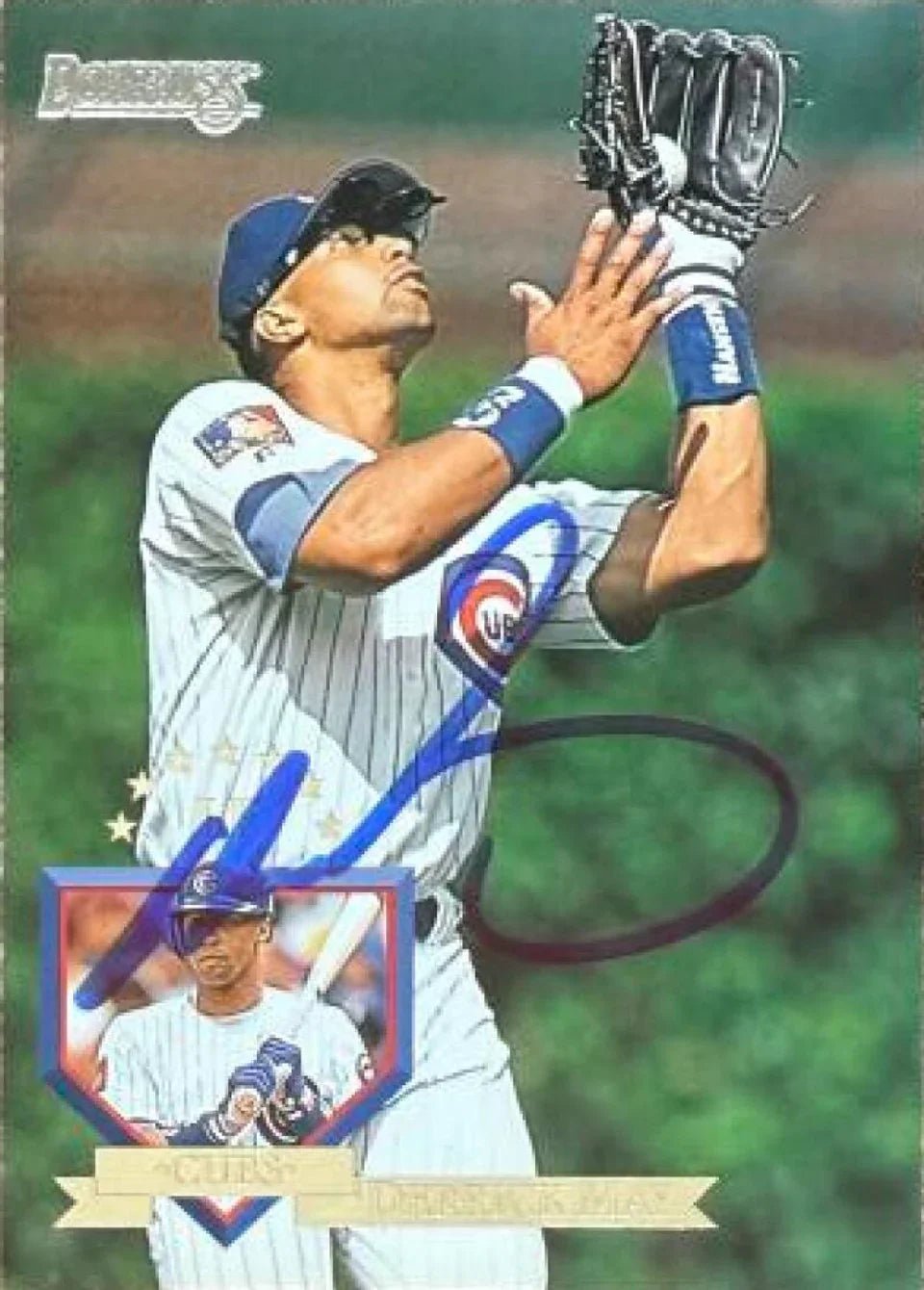 Derrick May Signed 1995 Donruss Baseball Card - Chicago Cubs
