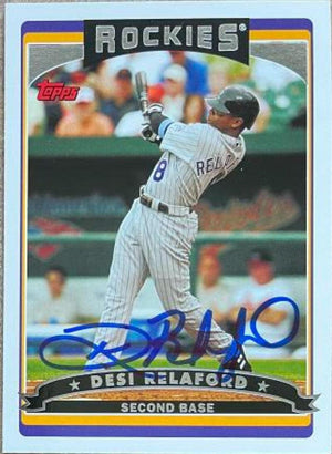 Desi Relaford Signed 2006 Topps Baseball Card - Colorado Rockies - PastPros