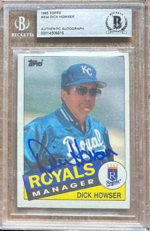 Dick Howser Signed 1985 Topps Baseball Card - Kansas City Royals - Beckett Authentication - PastPros