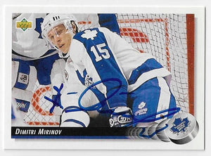 Dimitri Mironov Signed 1992 - 93 Upper Deck Hockey Card - Toronto Maple Leafs - PastPros